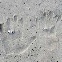 Handprints and Rings on the Sand